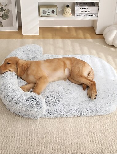  Cama cálida de felpa larga para perros colchón grande cómodo para mascotas de todas las estaciones almohadilla de sofá de esponja lavable y removible para perros y gatos