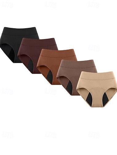  Per donna Mutandine Mutandine Base Elastico in vitaNightwearNylon Data Weekend Tinta unita Casual Nero Marrone chiaro Marrone Cachi Beige Estate