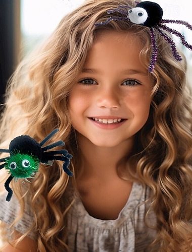  Bambini Ragazze Accessori per capelli Dolce All'aperto Vacanza Ragno Nero Bianco