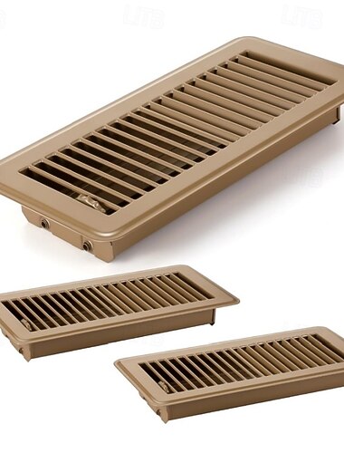  Nagy teherbírású, 4" x 10"-os padlószellőzőnyílások - járható, prémium minőségű oldalfali padlószellőzőnyílás könnyen állítható levegőellátó karral otthoni, irodai vagy mennyezeti telepítéshez -