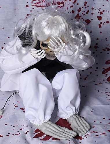  Halloween Creepy Ghost Doll,Trembling Crying Ghost Doll with Voice Control Halloween Prop for Halloween Party Decorations