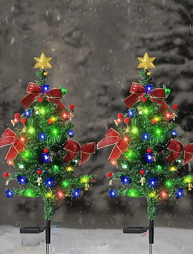  ソーラークリスマスツリーライト屋外防水芝生ツリーライト庭の庭の装飾フロアランプ