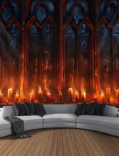  gobelín Bannery Drapérii Kostel 3D Temný punk gotický Večírek Koleje Střelecké pozadí Bytové dekorace