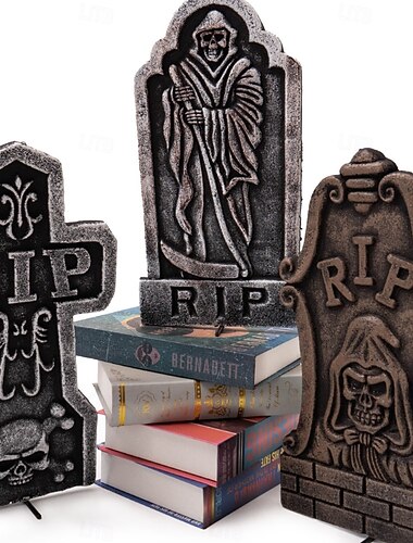  halloween nye rekvisitter skum gravstein escape room mordmysterium hjemsøkt hus utendørs natur dekorasjon ornamenter