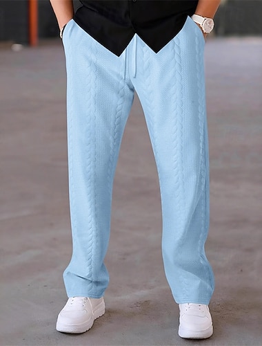  Herren Jogginghose Hose Jacquard Kordelzug Tasche Einfach Komfort Sport im Freien Täglich Mode Lässig Schwarz Weiß Mikroelastisch