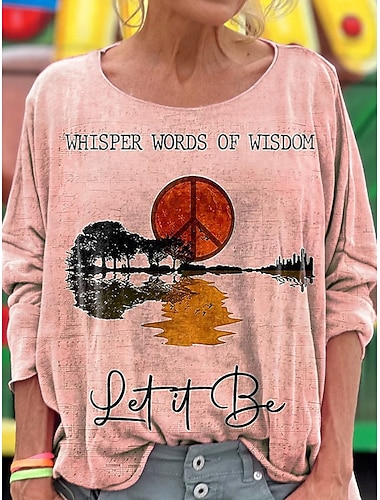 T shirt donna manica lunga grafica lettera bohemia vintage elegante manica lunga girocollo top regolari quotidiani stampa weekend giallo rosa blu viola verde primavera autunno prefal   T shirt donna manica lunga grafica lettera bohemia vintage elegante manica lunga girocollo top regolari quotidiani stampa weekend giallo rosa blu viola verde primavera autunno prefal