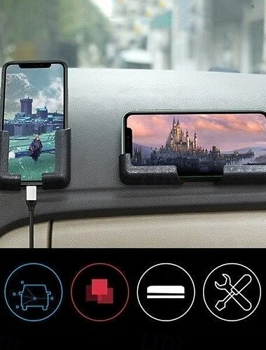  1組の多機能携帯電話ホルダー車のダッシュボード壁マウント粘着ユニバーサル車両スタンド調節可能なグリップナビゲーションスマートフォンクリップホルダー使いやすく耐久性のあるアクセサリー
