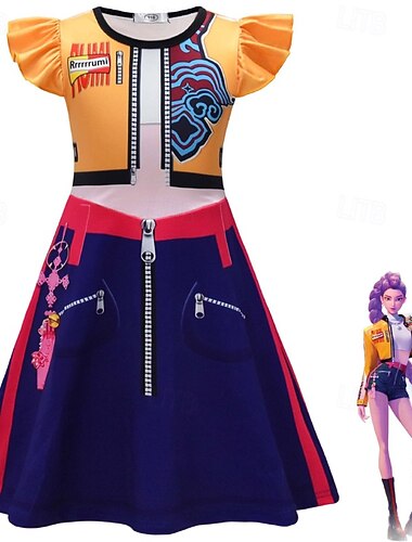  K-pop łowcy demonów idolka Zoey Huntrix kostium przebranie wirtualny idol film cosplay dla dziewczynek dzieci halloween karnawał występ comic con anime expo
