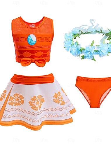  Πριγκίπισσα Moana φόρεμα κολιέ Moana στολή φόρεμα cosplay για το Halloween κοστούμια ταινίας με θέμα την τηλεόραση cosplay ταινίας για κορίτσια παιδικό καρναβάλι ημέρα του παιδιού παγκόσμια ημέρα βιβλίου πάρτι γενεθλίων παραλία
