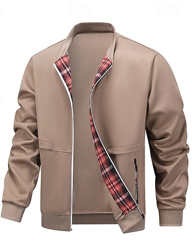  Per uomo Maglia Felpa con zip intera Nero Borgogna Marrone Cachi Grigio Colletto Mao Semplice Patchwork Sport & Outdoor Casuale Quotidiano Streetwear Cool Abbigliamento Sportivo Primavera & Autunno