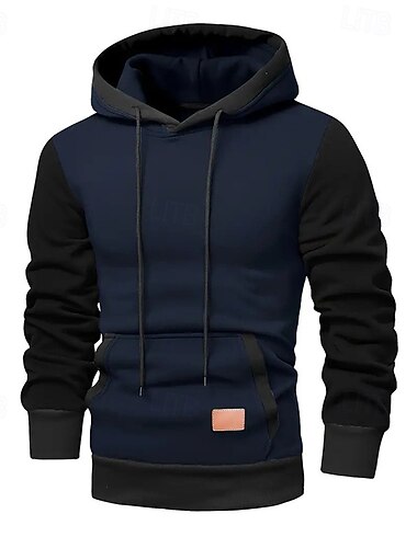  Homme Sweat à capuche Sweat à capuche en polaire Vin Vert Véronèse bleu marine Gris À capuche Bloc de Couleur Patchwork Bloc de Couleur Occasionnel Quotidien Sports Polyester Streetwear Frais