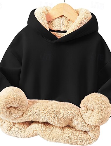  Bambini Unisex Ragazzi felpa con cappuccio con cerniera Tinta unica Manica Lunga Inverno Moda Adorabile Poliestere All'aperto