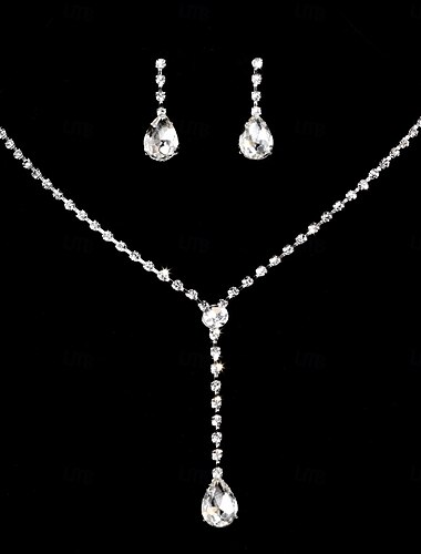  bruidssieradensets 1 set strass-legering 1 armband ketting dames elegante artistieke klassieke sieradenset voor bruiloft Valentijnsdag vakantie