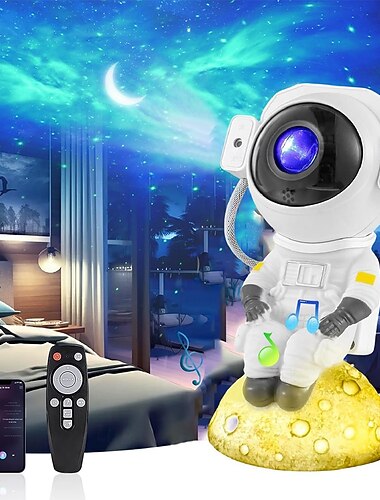  Astronaut Galaxy Projector Sterrenprojector Nachtlampje Met Muziek Afstandsbediening En 360 Graden Verstelbare Nevel Galaxy Lichtprojector Voor Slaapkamer Kinderen Cadeaus Feest