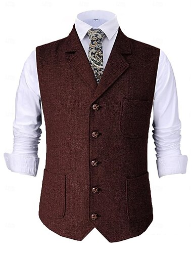  Rétro Vintage Années Folles Années 1920 Veste Gatsby le Magnifique Gentleman Déguisement Homme Halloween Carnaval Soirée Mascarade Adultes Gilet