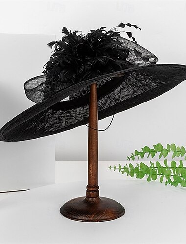  Hatter Fjær Tøy Solhatt Bryllup Ferie Te Fest Hesteløp cocktail Elegant Årgang Solbeskyttelse Med Fjær Hodeplagg Hodeplagg