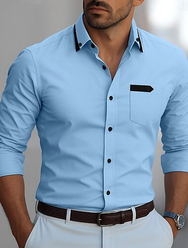  Miesten Paita Pukupaita Tavallinen Muodollinen Häät Viini Sininen Apila khaki Pitkähihainen Sänkyjen avaus Kesä Kevät Vaatetus Tilkkutäkki