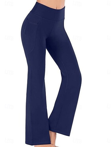  Dames Leggings Actief Modieus Basic Volledige lengte Hoge taille Effen Kleur Ademend Zacht Comfortabel Rekbaar Wijn Zwart Marineblauw Grijs Herfst Winter Normale pasvorm