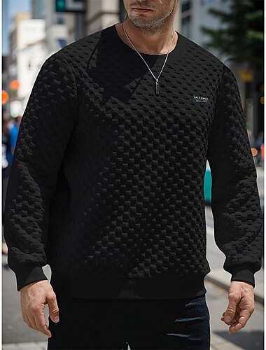  Pánské Mikina Waffle mikina Svetrová mikina s kapucí Svetr Černá Bílá Tričkový Bez vzoru S texturou Sporty a outdoor Ležérní Denní Šik ven Chladný Sportovní oblečení Jaro & podzim Oblečení Mikiny s