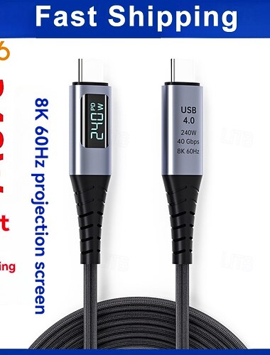  1 paczka Kabel USB-C Kabel USB 3.0 Kabel USB 4 USB C na USB C 5 A Szybkie ładowanie Wysoki transfer danych Trwały Wyświetlacz LED Na iPhone Dodatek do telefonu