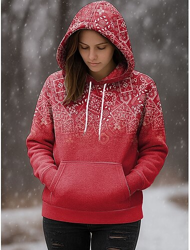  Per donna Felpa con cappuccio Grafico Geometrico Casual Manica Lunga Con Cappuccio Top Regolari Abbigliamento da sera Streetwear Abbigliamento Quotidiano Rosso Viola Verde Cachi Grigio Primavera