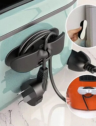  4-teiliger Kabel-Organizer für Küchengeräte, verbesserter Kabelaufwickler-Halter, schwarze Kabelaufwicklung für Mixer, Kaffeemaschine, Heißluftfritteuse und andere Kleingeräte