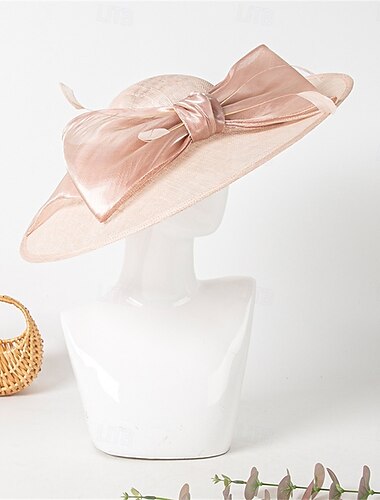  Hatter Sinamay Solhatt Bryllup Ferie Te Fest Hesteløp cocktail Elegant Årgang Solbeskyttelse Med Sløyfe Hodeplagg Hodeplagg