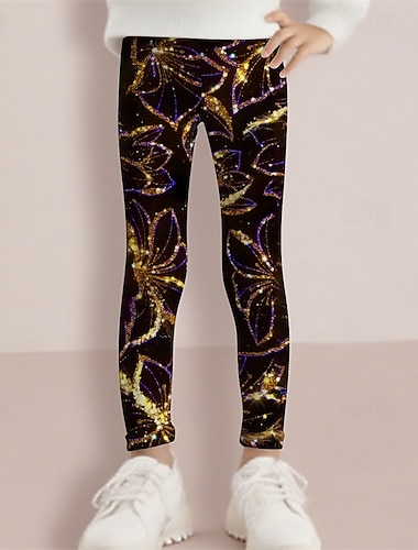 Flickor 3D Blommig Byxor Damasker Vår Höst söt stil Grundläggande Barn 4-12 år Utomhus Ledigt Dagligen Normal   Flickor 3D Blommig Byxor Damasker Vår Höst söt stil Grundläggande Barn 4-12 år Utomhus Ledigt Dagligen Normal