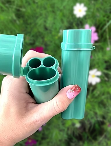  Blågrønn bærbar sigarettetui med innebygd lighterholder - slitesterk ABS-plast med vippelokk, kompakt &lett for enkel bæring, rommer flere sigaretter, røyketilbehør