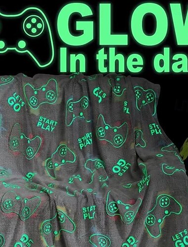  Suave Manta de Franela para Sofá y Sillón Manta Acogedora que Brilla en la Oscuridad Cobertor Ligero y Cálido para el Hogar Manta Acolchada para Siestas