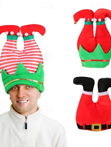 Gorro de elfo navideño con piel verde, gorro de disfraz para fiesta navideña, accesorio de disfraz para adultos y niños.   Gorro de elfo navideño con piel verde, gorro de disfraz para fiesta navideña, accesorio de disfraz para adultos y niños.