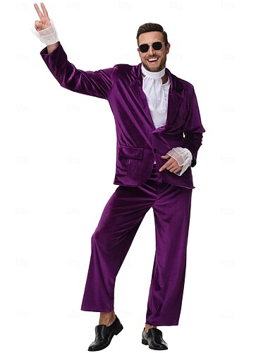  Schijf Jaren '80 Outfits Pakken en blazers Schijf Kostuum Voor heren Carnavalskostuum Maskerade Prestatie Feest Volwassenen Jas Broeken Kraag Alle seizoenen