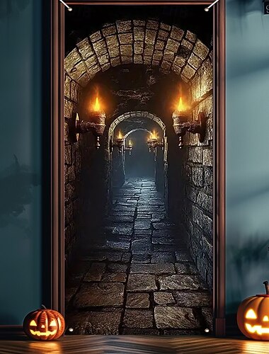  Накладки на двери на Хэллоуин, 3D-накладка на арку, декоративный фон для двери, баннер на дверь на Хэллоуин 2025, входная дверь фермерского дома, праздничная вечеринка, предметы декора для дома и