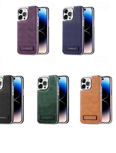  puhelin Etui Käyttötarkoitus iPhone 16 15 14 Pro Max Plus 13 Pro Max Takakuori Tukijalka Iskunkestävä Retro TPU PU-nahka