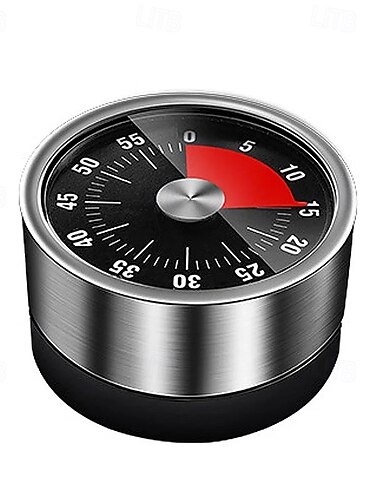  μαγνητικό μηχανικό χειροκίνητο χρονόμετρο ρολόι αντίστροφης μέτρησης από ανοξείδωτο ατσάλι με συναγερμό χρονόμετρο κουζίνας ψησίματος εργαλείο διαχείρισης χρόνου φοιτητή μαγνητική υπενθύμιση