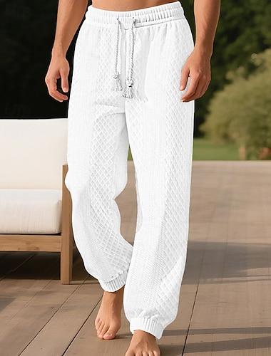  Herren Jogginghose Hose Jacquard Kordelzug Tasche Einfach Komfort Sport im Freien Täglich Mode Lässig Armeegrün Schwarz Mikroelastisch