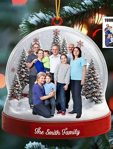  Adornos navideños personalizados con foto familiar, acrílicos 2D, idea de regalo de Navidad personalizada para familia/pareja, adornos para árbol de Navidad, decoración, colgante