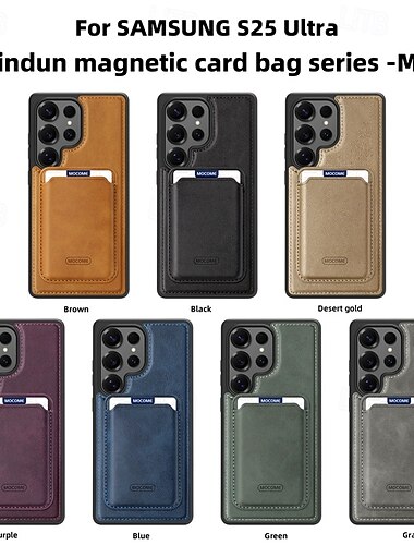 puhelin Etui Käyttötarkoitus Samsung Galaxy S25 S25-reuna S24 S24 FE S23 Ultra Plus S22 Plus Ultra Takakuori Magneetti Korttipaikka Iskunkestävä Retro TPU PU-nahka