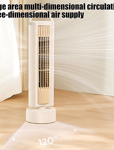  Oscilační věžový ventilátor, stolní klimatizace se 3 rychlostmi, 120 kmitů, tichý stolní chladicí ventilátor pro domácí kancelář a ložnici