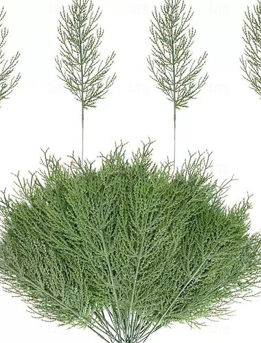  50 branches de pin artificielles de Noël – fausses aiguilles de pin vertes pour couronnes, guirlandes et décorations de Noël