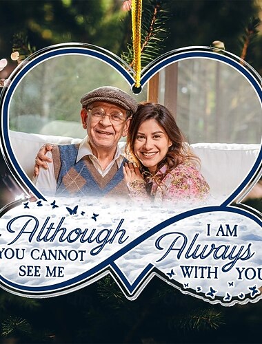  εξατομικευμένα χριστουγεννιάτικα φωτογραφικά στολίδια, προσαρμοσμένη διακόσμηση μνήμης για την απώλεια αγαπημένου προσώπου, χριστουγεννιάτικο δέντρο, χριστουγεννιάτικη διακόσμηση, κρεμαστό κόσμημα