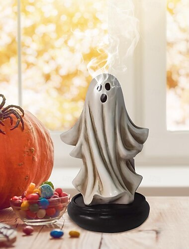  19 cm 7,5 tum spökrökelsehållare halloween spökrökelsehållare rökelsebrännare dekoration gåva