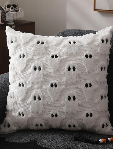  Halloween szellem plüss párnahuzat, 3D dekoratív párnahuzat kanapéra, heverőre és nappaliba ünnepi lakberendezéshez