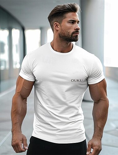  Per uomo Stampa Maglietta 100% Cotone Manica Corta Grafico Camicia Bianco Grigio Maglietta comoda Streetwear Sport all'Aperto Abbigliamento di stilista
