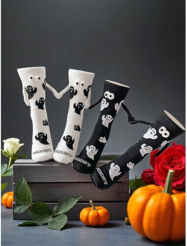  Halloween-sokken voor dames met 3D-ogen en cartoonstijl, leuke, comfortabele sokken voor feestjes en vrijetijdskleding. 3D