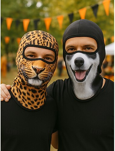  ανδρική μπαλακλάβα με θέμα το Halloween - τρισδιάστατη μάσκα πλήρους προσώπου με εκτύπωση ζώων, γρήγορο στέγνωμα, ελαφρύ υλικό, κατάλληλη για cosplay, μεταμφίεση, σκι, ποδηλασία και υπαίθρια αθλήματα