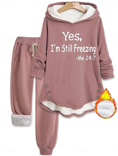  Damen Kapuzensweatshirt Langarm Mit Kapuze Grafik Buchstabe Kordelzug Druck Täglich Lässig Täglich Blau Schwarz Rosa Herbst Lässiger Schnitt