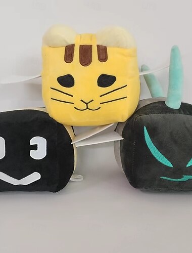  צעצוע קטיפה רך וחמוד של דבורה צהובה מרובעת