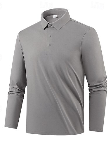  Per uomo Polo da golf Camicia da escursionismo cima dell'escursionismo Manica Lunga Collo ripiegato Top Esterno Protezione Solare UV Asciugatura Rapida Traspirante Poliestere Grigio scuro Nero Grigio
