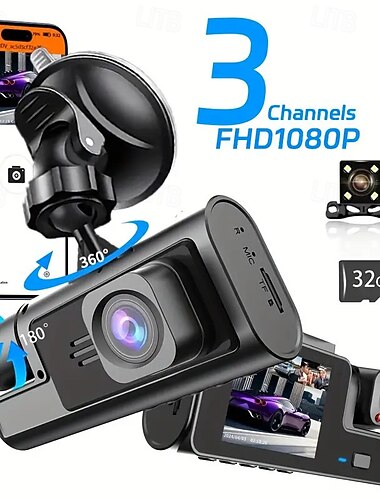  3チャンネル車載レコーダー FHD 1080p 車載レコーダー Wi-Fi アプリコントロール 車載レコーダー バックカメラ付き スーパーナイトビジョン ブラックボックス ループ録画 Gセンサー モーション検知 駐車監視